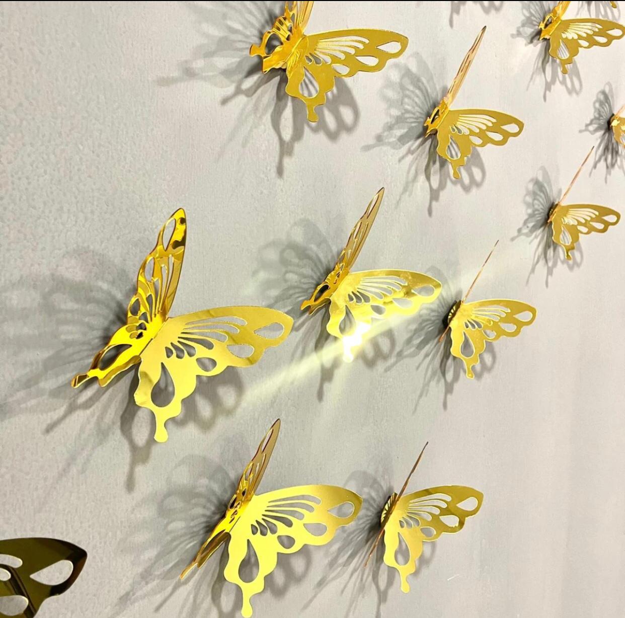 DIY 3D New 2024 Acrylic Mirror Butterflies for Wall Decor